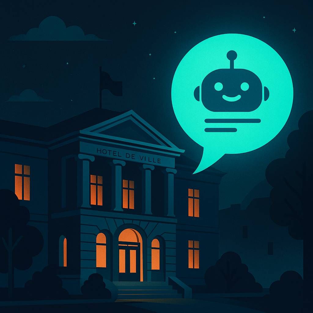 Illustration conceptuelle d’un chatbot municipal