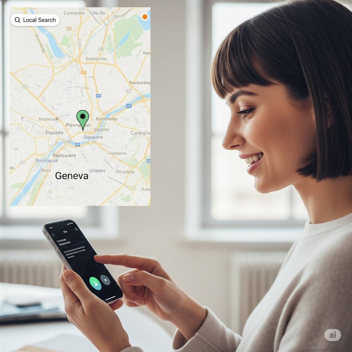Visuel de la recherche vocale sur mobile