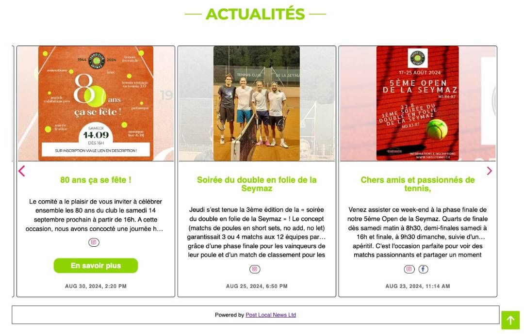 Transformation Digitale du Tennis Club de la Seymaz