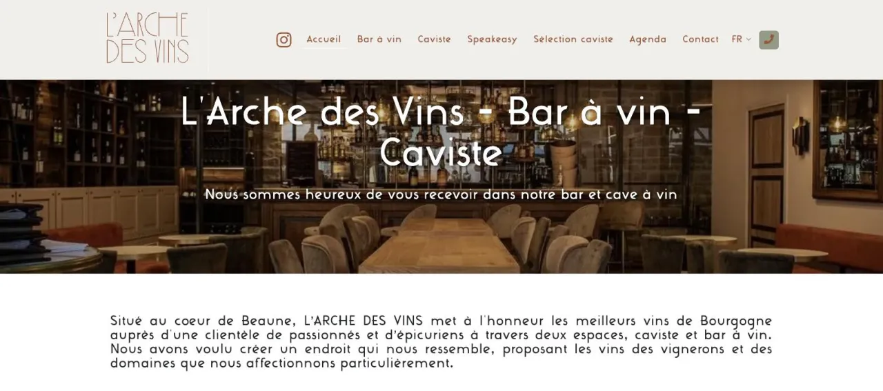 Site web, Bar à vin & caviste
