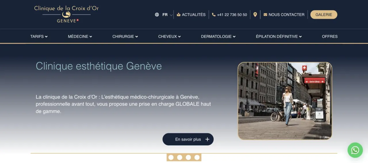 Site web, Clinique de médecine esthétique