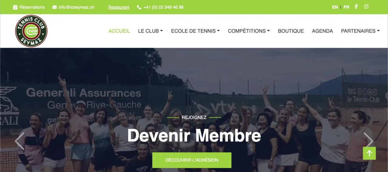 Website, Tennis club